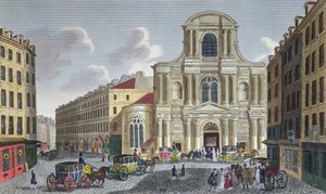 El Pórtico de la Iglesia de San Gervasio, c.1815-20 (grabado en color) de Henri Courvoisier Voisin